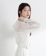 〈a／mie〉シアーニットパーカー