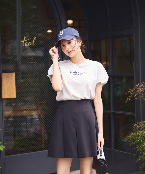 ＜EDIT COLOGNE＞タックミニスカート