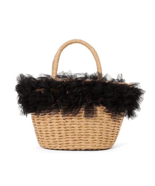 チュールフリルかごバッグ