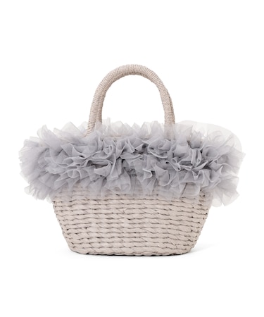 チュールフリルかごバッグ