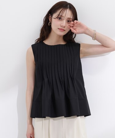 〈a／mie〉ピンタックフレアーブラウス26SS
