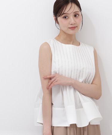 〈a／mie〉ピンタックフレアーブラウス26SS