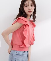 シンプルラッフルニット