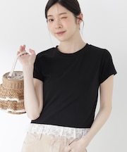 〈a／mie〉レースヘムTシャツ