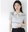 〈a／mie〉ソフトシアーポロ衿ニットトップス26SS