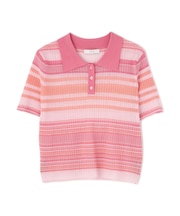 〈a／mie〉ソフトシアーポロ衿ニットトップス26SS