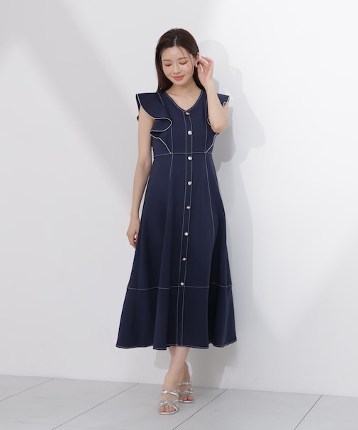 フロントボタンステッチワンピース26SS