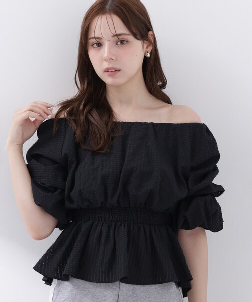 〈a／mie〉2wayオフショルフィッシュテールブラウス