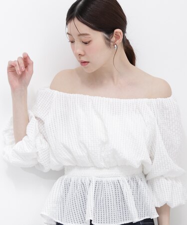 〈a／mie〉2wayオフショルフィッシュテールブラウス