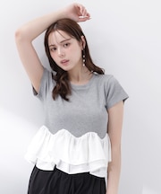 〈a／mie〉ホイップフリルTシャツ