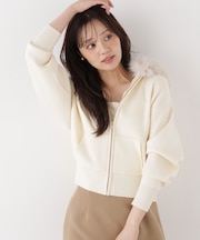フェイクファー付きニットパーカー 26AW