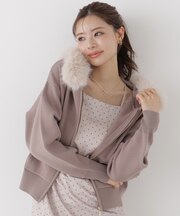 フェイクファー付きニットパーカー 26AW