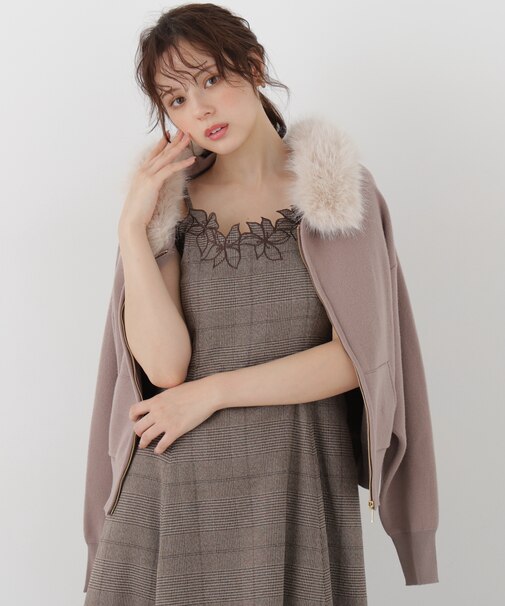 フェイクファー付きニットパーカー 26AW