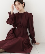 部分刺繍スリーブワンピース