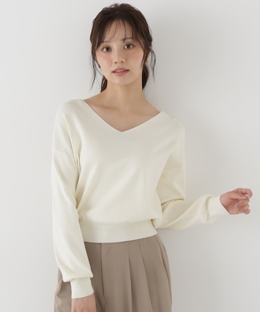 Vネック総針ニット 26AW