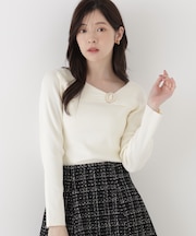 アシメリブニット