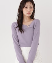 アシメリブニット