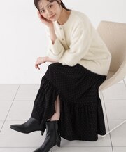 ドットタフタティアードスカート