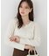 ＜a／mie＞ヘンリーネックリブニット