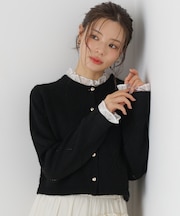 フリル付きアイレットニット