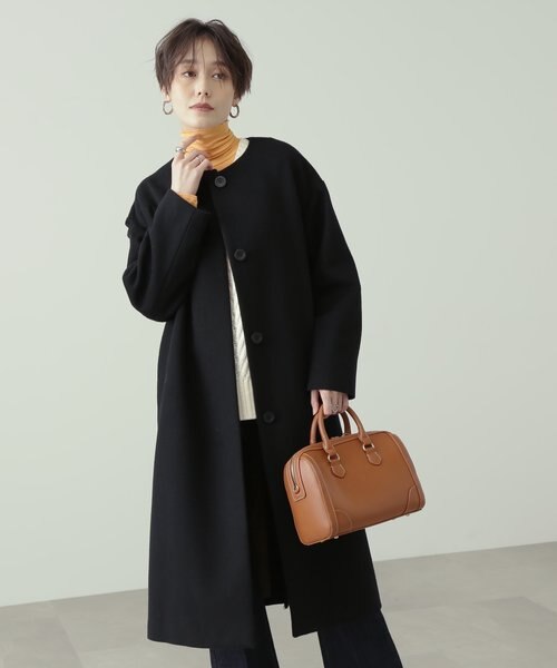 ビーバーメルトンノーカラーコート《S Size Line》｜エヌドット
