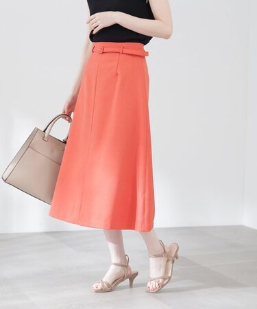 ドライタッチベルト付Aラインスカート《S Size Line》