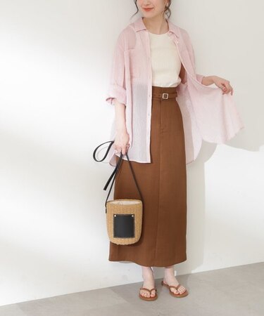 ベルト付タイトロングスカート《S Size Line》