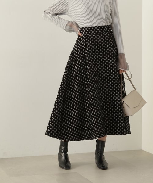 ドットジャガードフレアスカート《S Size Line》｜エヌドット