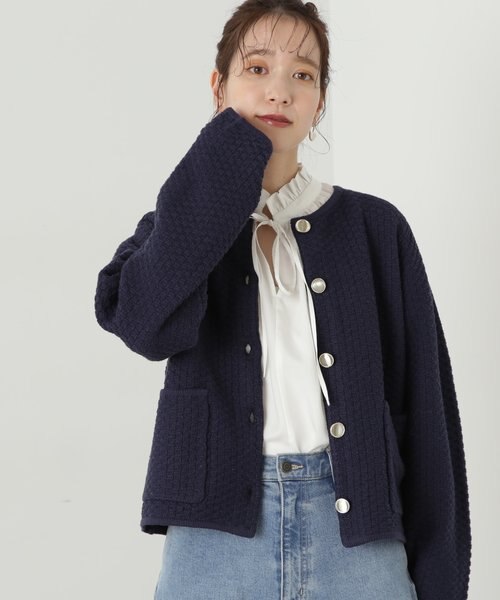 ★極美品★MUSEDeuxiemeClasse★クルーネックカーディガン金ボタン muse de deuxieme classe 金ボタンクルーネックカーディガン
