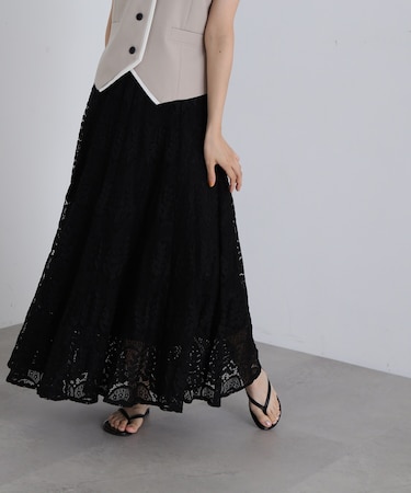 切替レースフレアスカート《S Size Line》