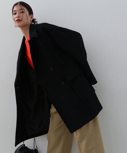 ビーバーメルトンデザインセミロングコート｜エヌドット