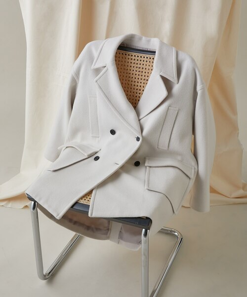 ビーバーメルトンデザインセミロングコート｜エヌドット ナチュラル