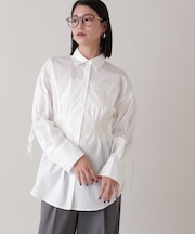 ウエストシャーリングロングシャツ