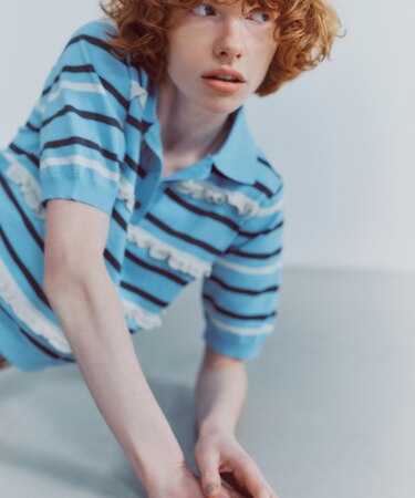 ミックスボーダーポロニット