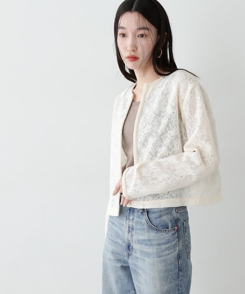 レース羽織ブラウス