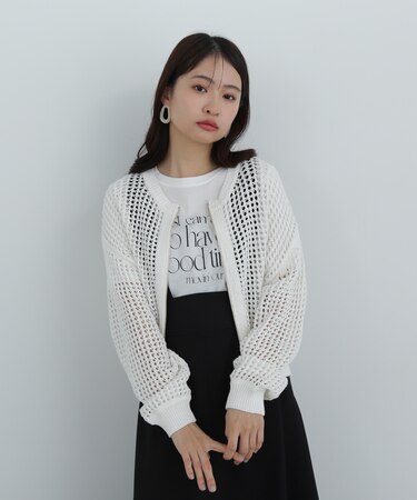 メッシュZIPニットカーディガン