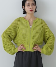 メッシュZIPニットカーディガン