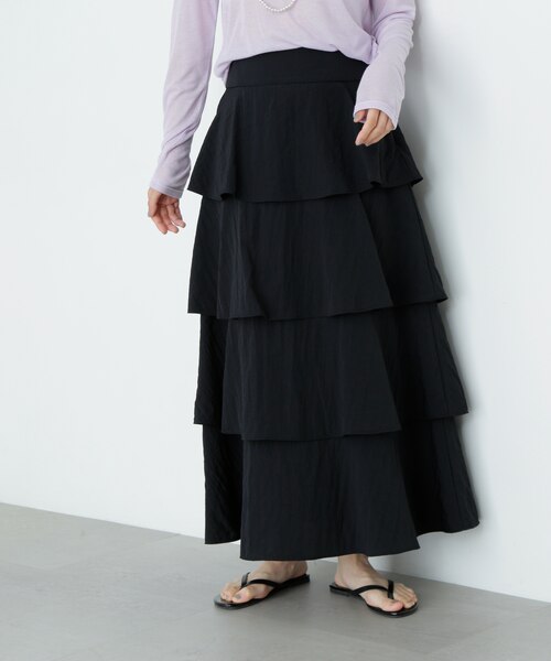 ミルフィーユティアードスカート NATURAL BEAUTY BASIC ナチュラル