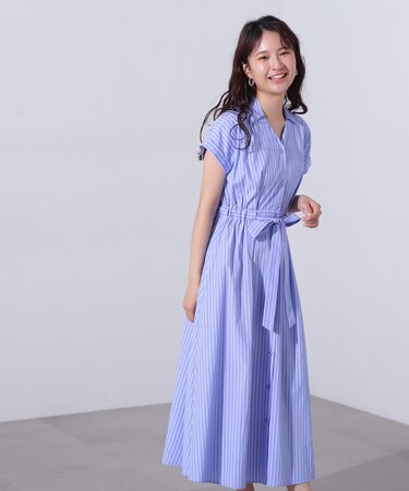 オープンカラーシャツワンピース