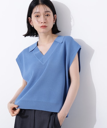 スキッパーポロニットベスト