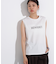 フロッキープリントノースリーブTシャツ