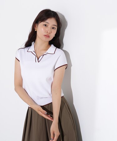 ラメラインスキッパーポロニット