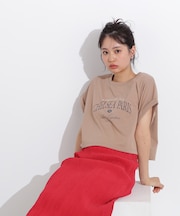 クロップドカレッジロゴTシャツ