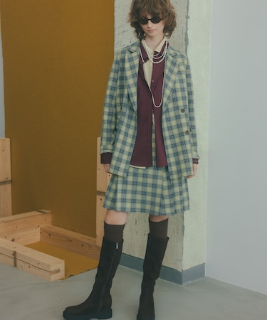 チェックミニスカート