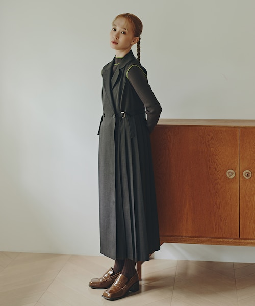 サイドプリーツテーラージャンスカ｜エヌドット ナチュラル