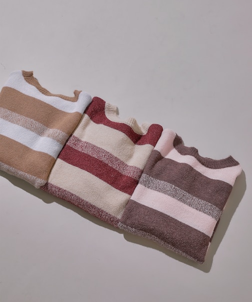 ヘアリーボーダーニット