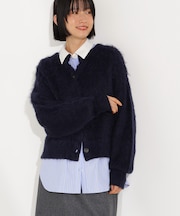 クルーネックフェザーカーディガン《ピンク：LUMINE・LUCUA・official site限定》