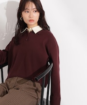 シャツレイヤードニット