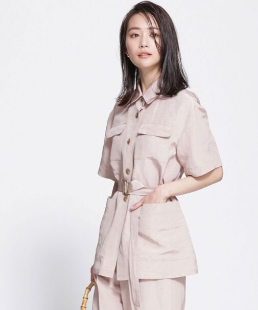 リネンタッサーサファリシャツジャケット