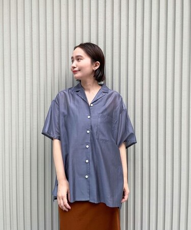 WEB限定／シアーオーバーシャツ 五分袖